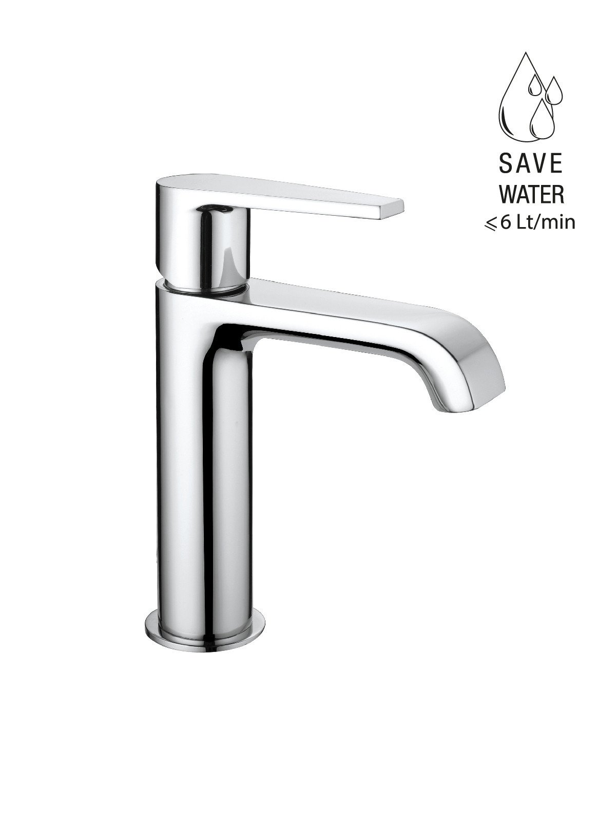 Single-lever washbasin mixer without pop-up waste