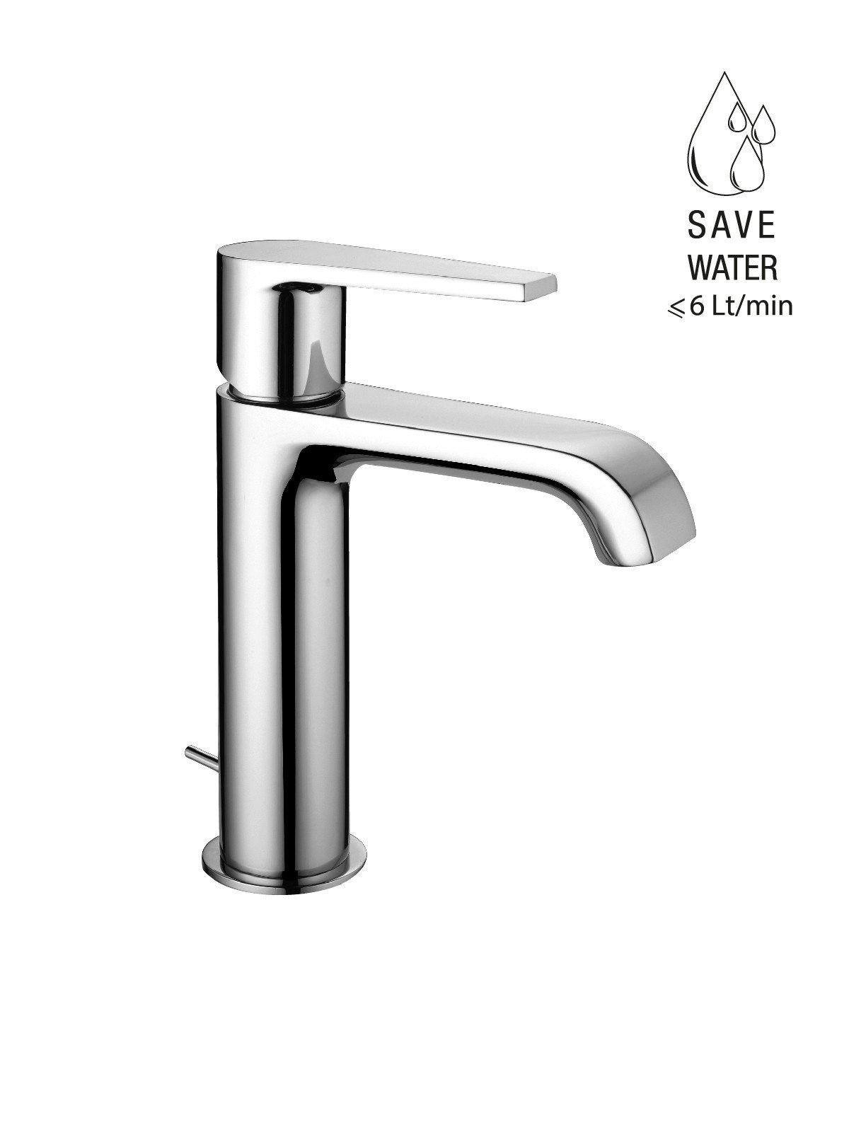 Single-lever washbasin mixer with pop-up waste