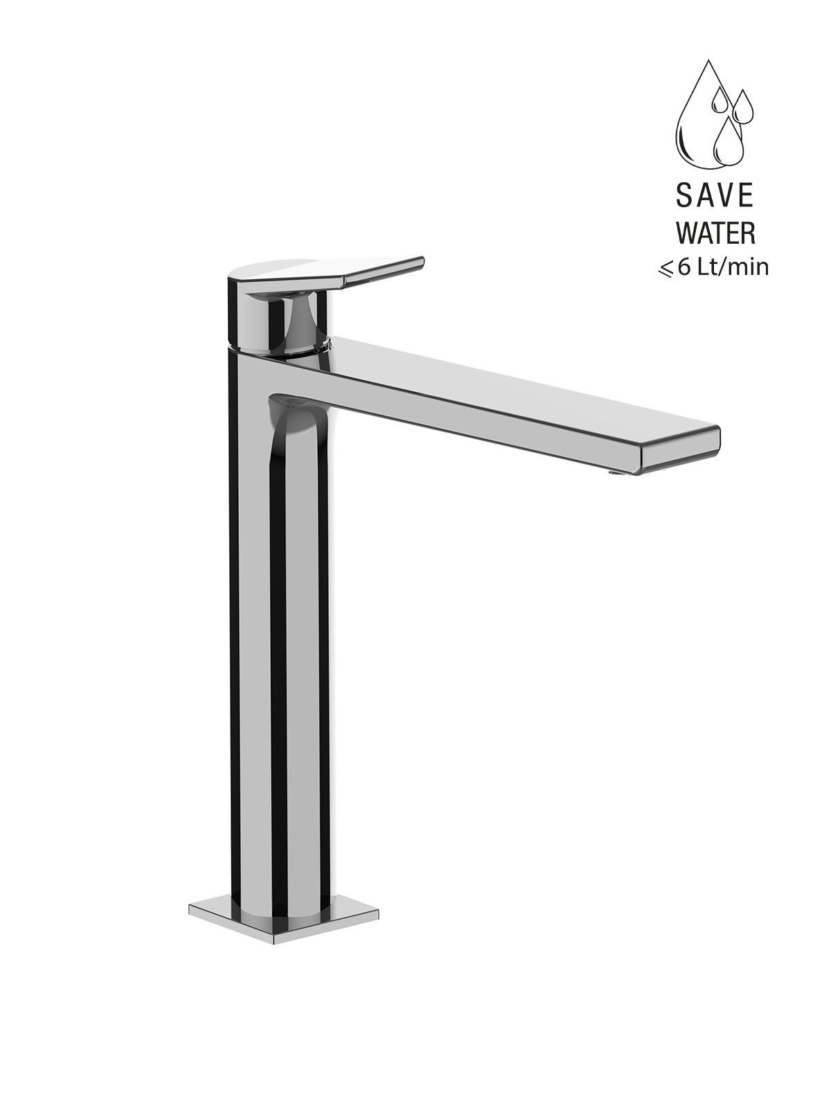 Medium version single-lever washbasin mixer without waste