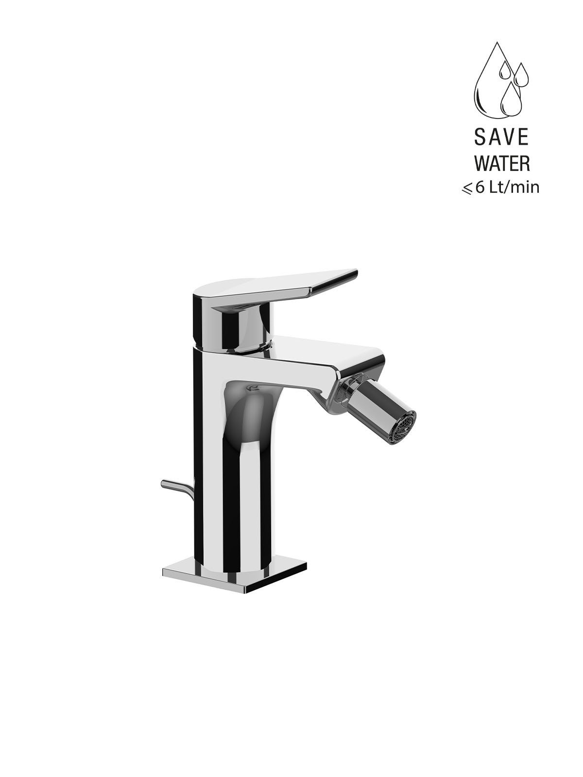 Single-lever bidet mixer with 1-1/4p pop-up waste
