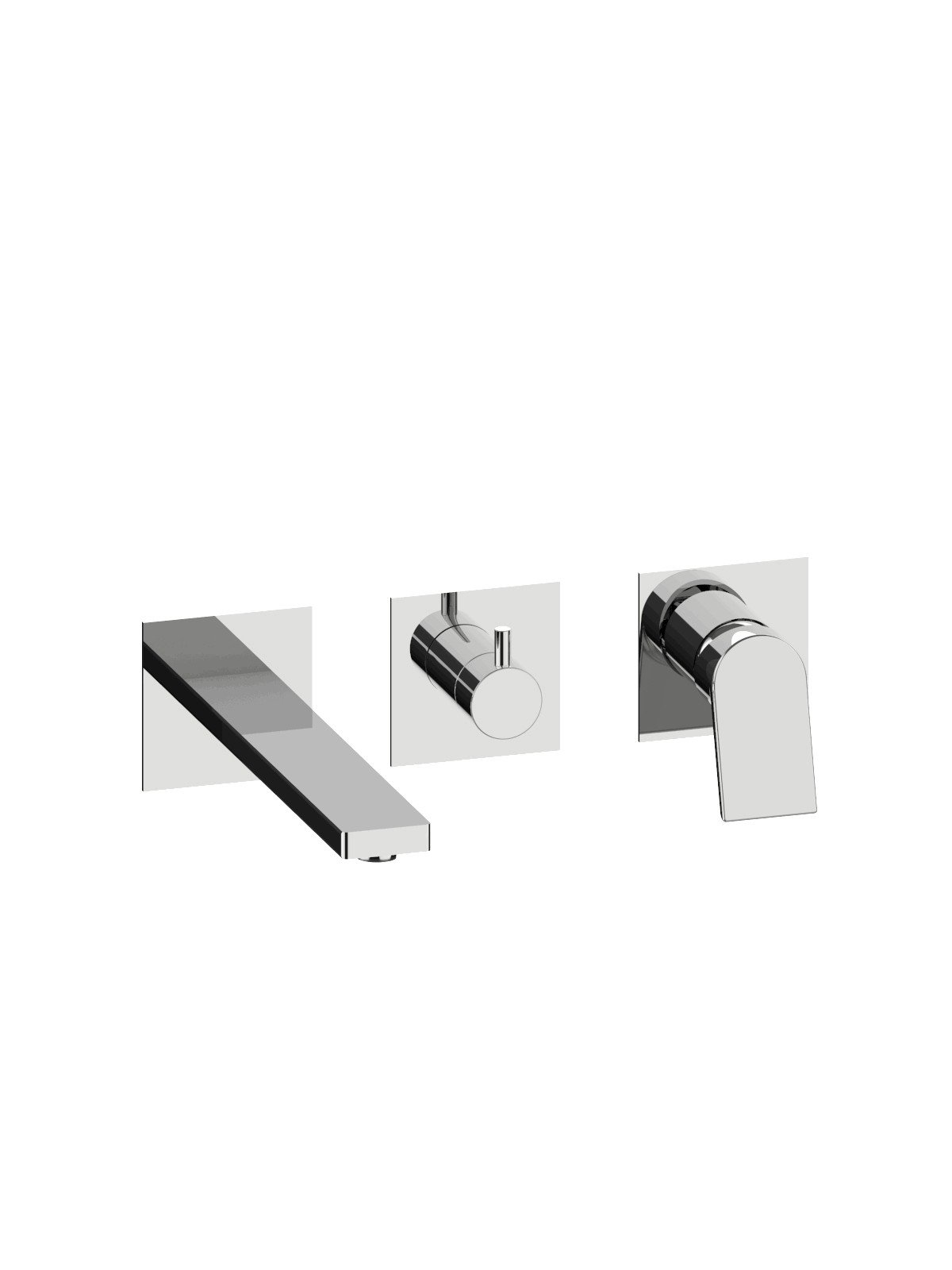 External set for built-in bath mixer with 3-way ceramic discs di