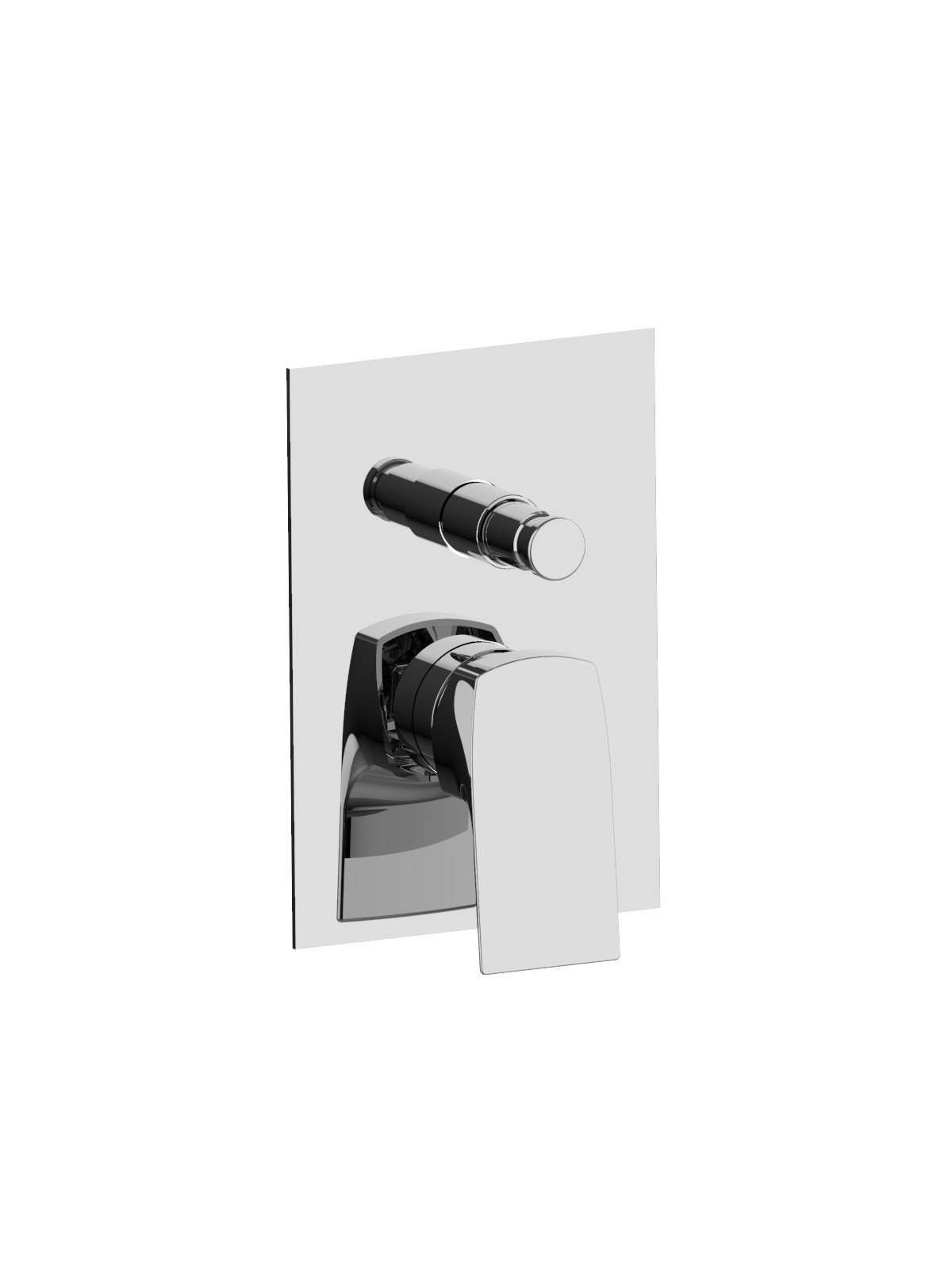 Complete built-in single-lever mixer with automatic diverter