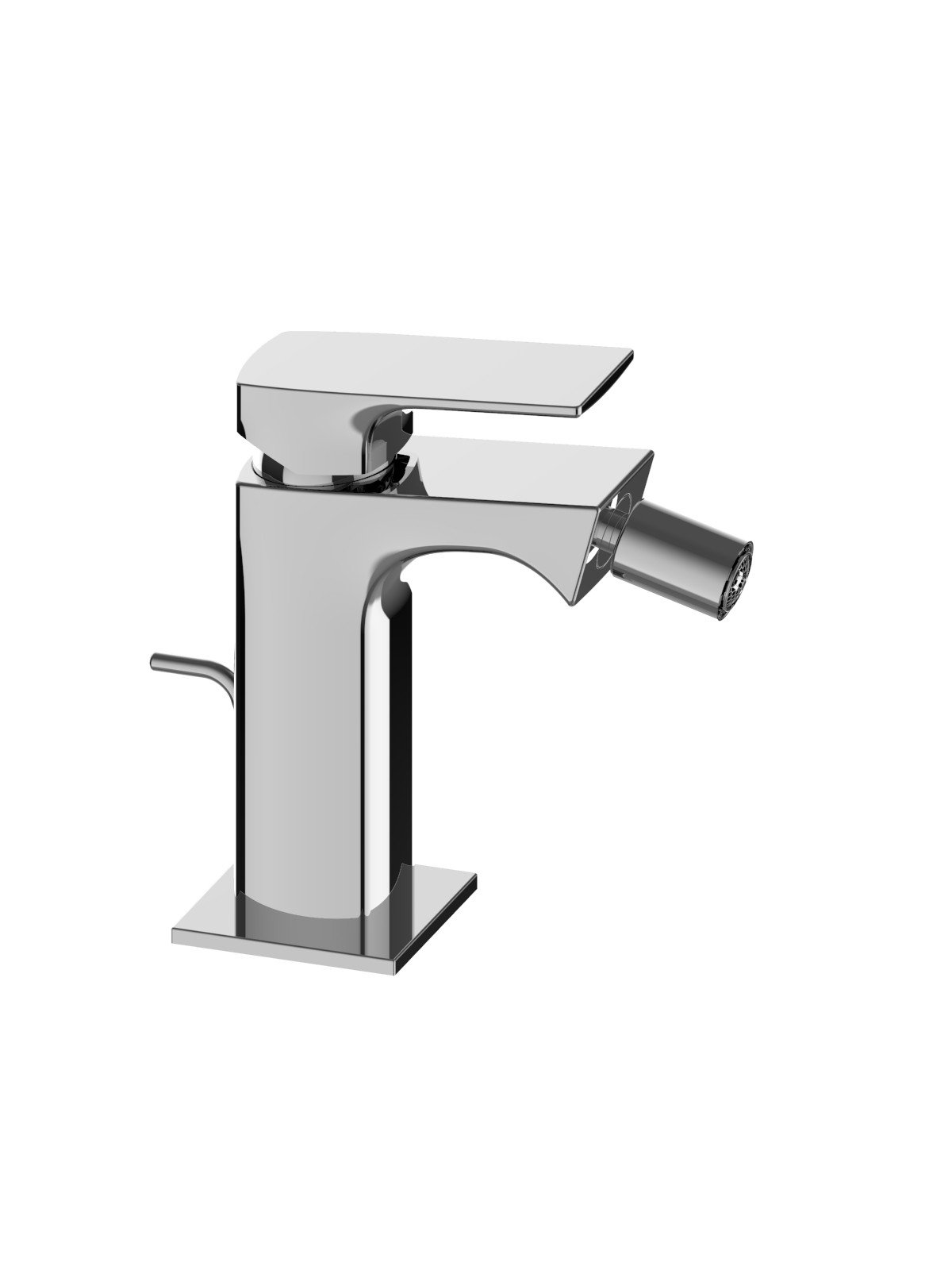 Single-lever bidet mixer with pop-up waste