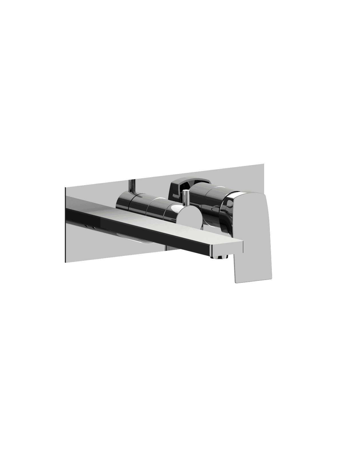 External set for built-in bath mixer with 3-way ceramic discs di