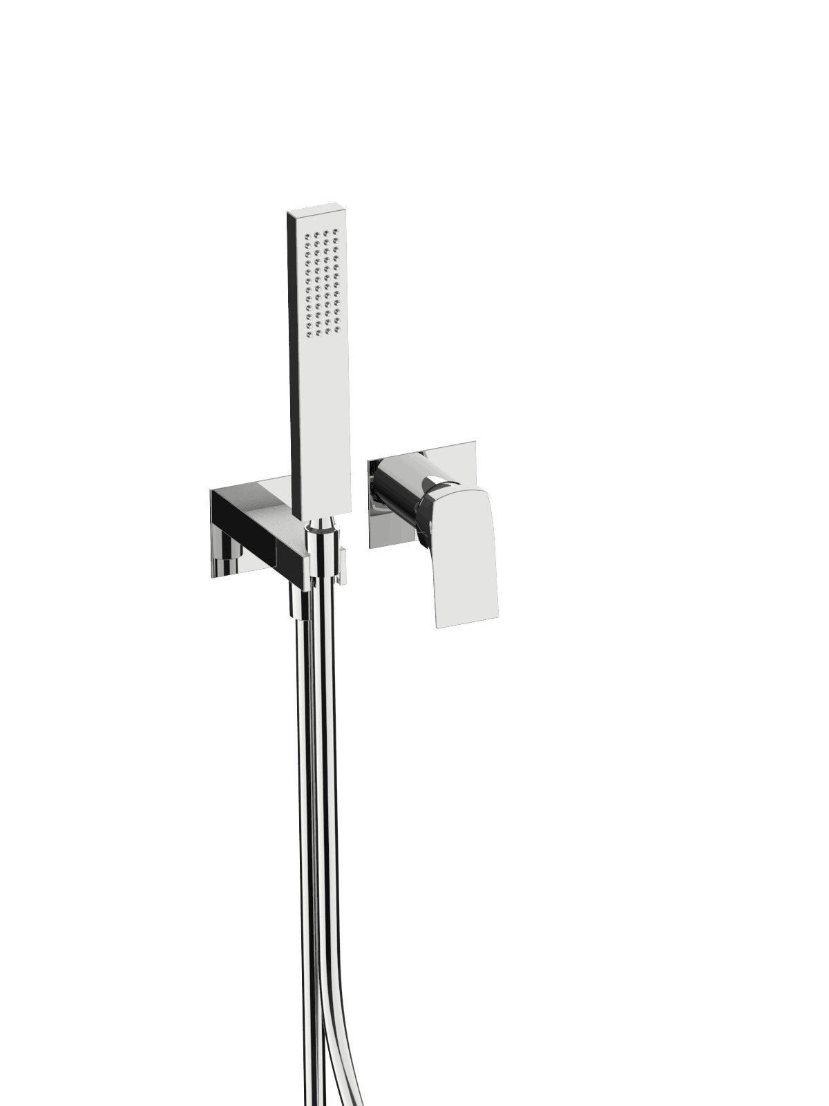 External part single lever mixerwith handshower