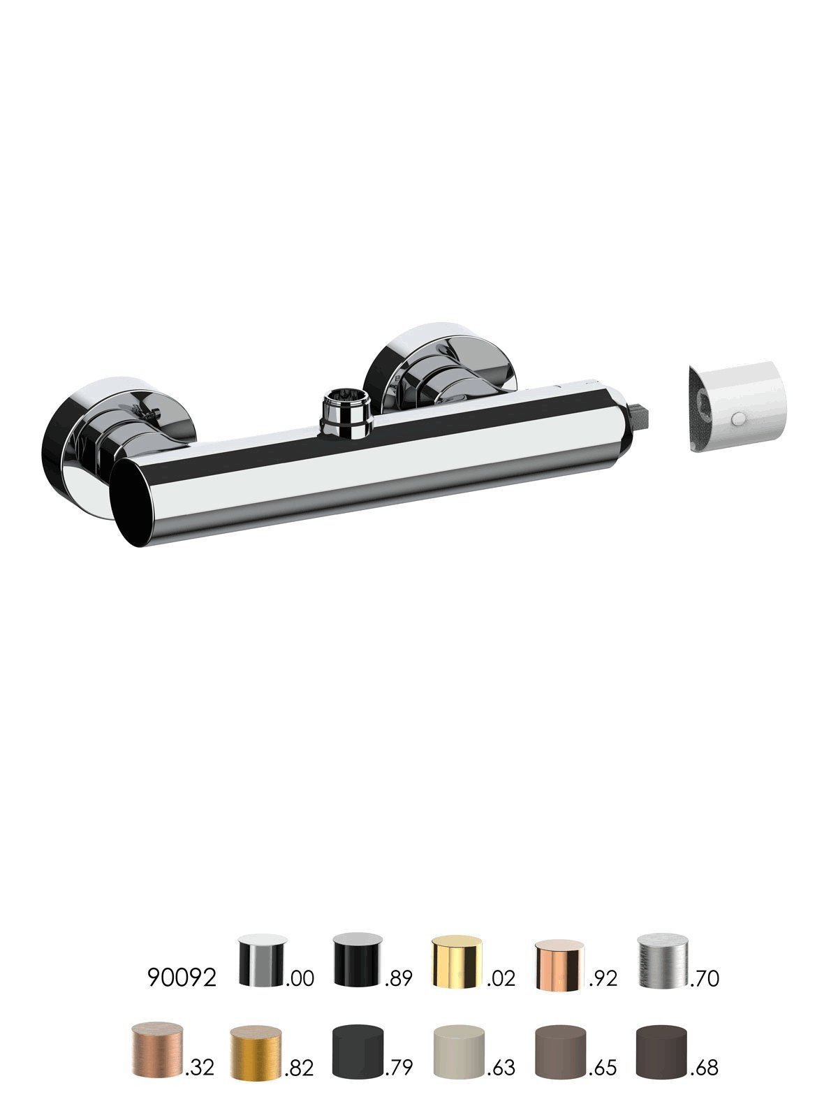 External single-lever shower mixer with 3/4p upper connection