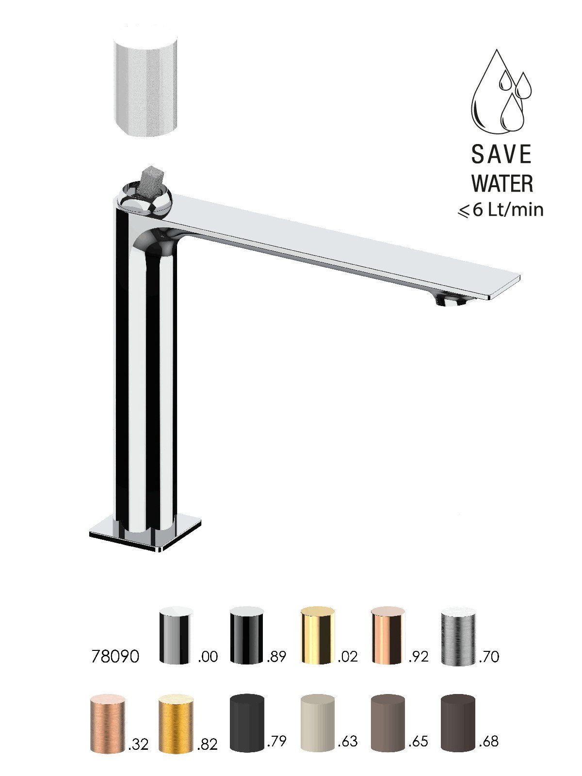 Medium version single-lever washbasin mixer without waste