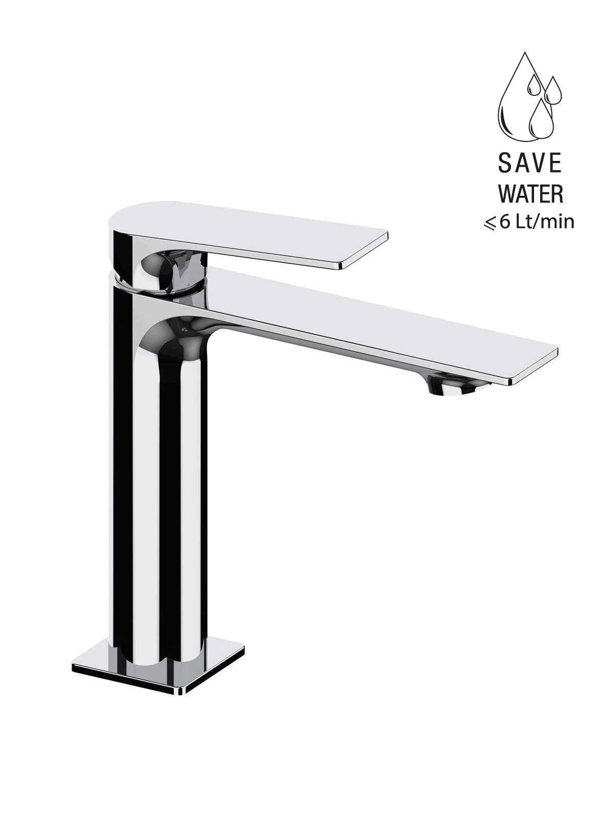 Single-lever washbasin mixer without pop-up waste