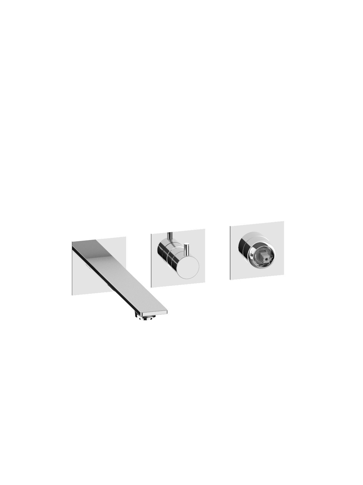 External set for built-in bath mixer with 3-way ceramic discs di