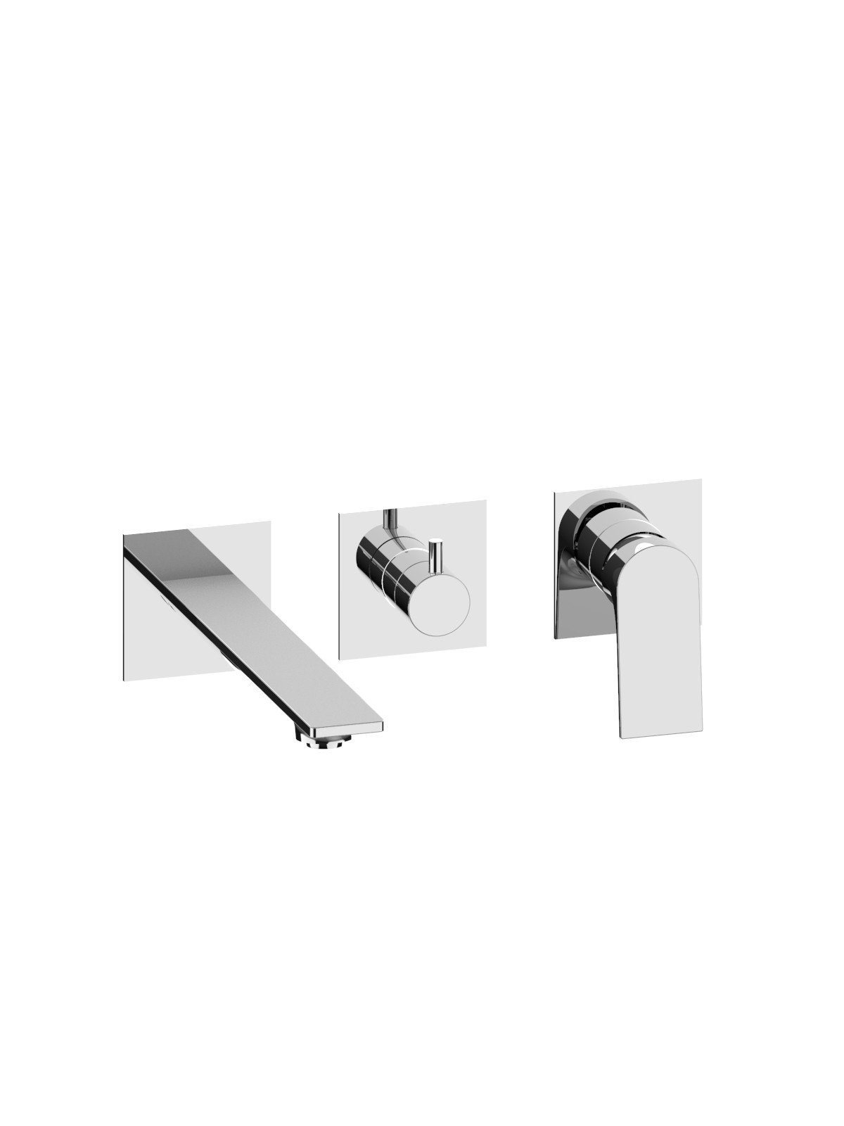 External set for built-in bath mixer with 3-way ceramic discs di