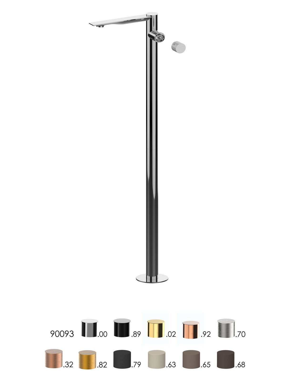 External visible components free standing basin mixer