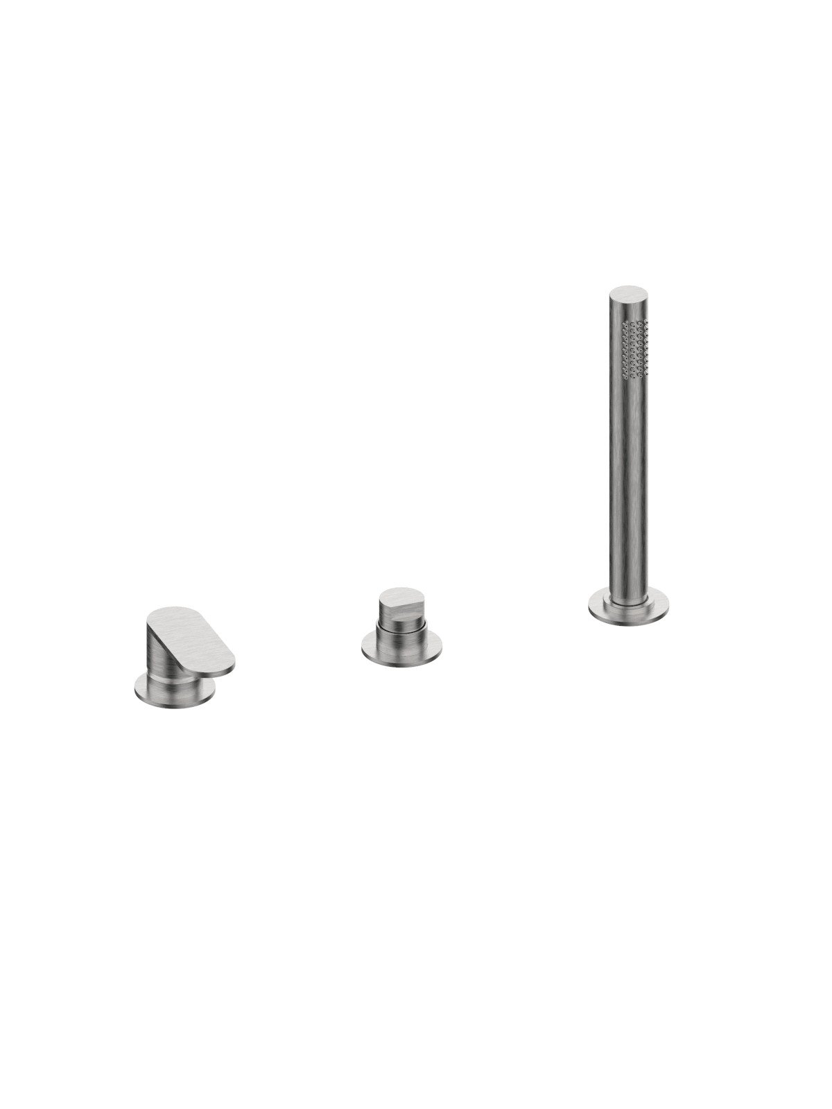 Deck mounted bath mixer and pull-out shower