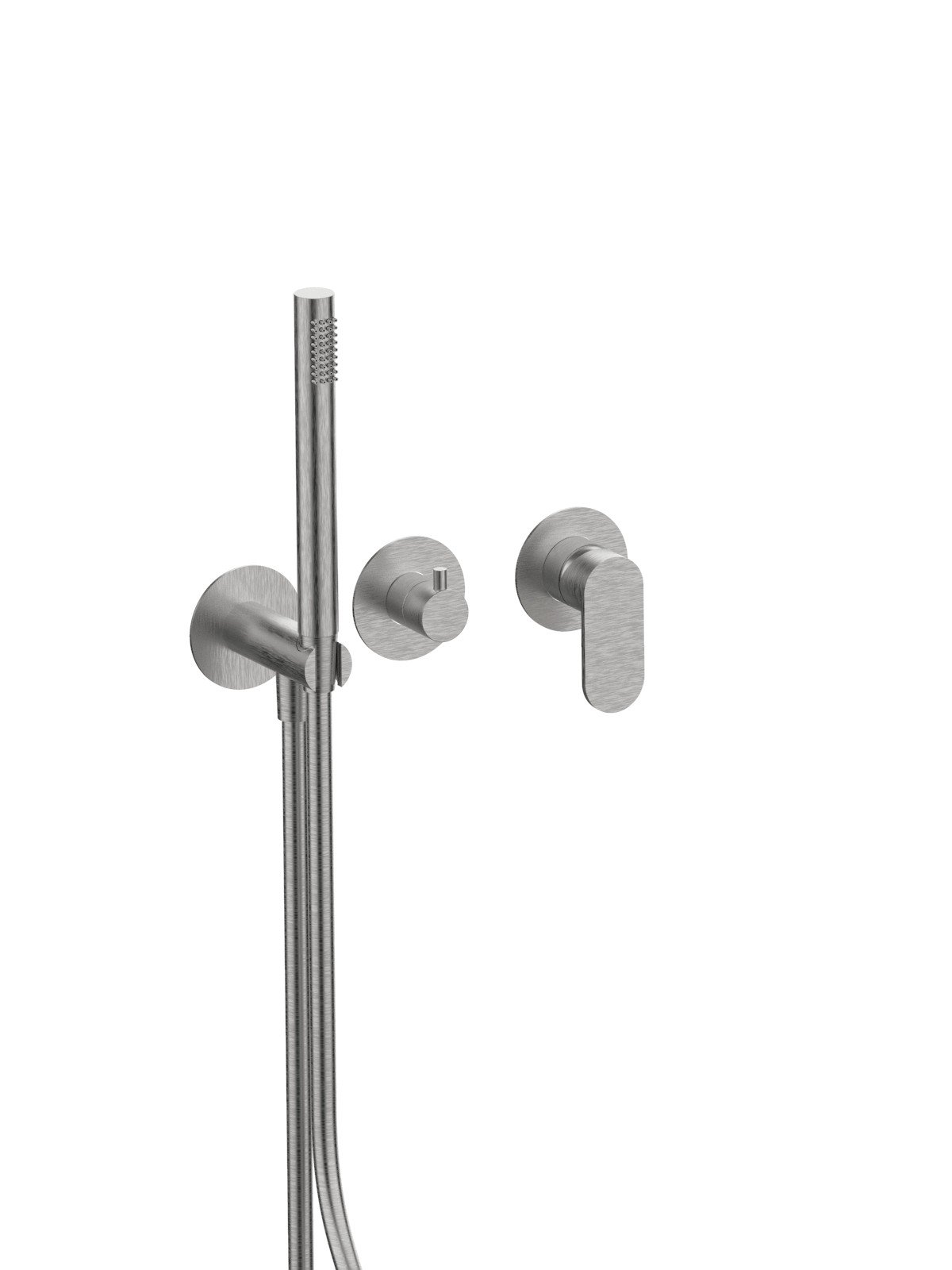 External set for built-in bath mixer with 3-way ceramic discs di