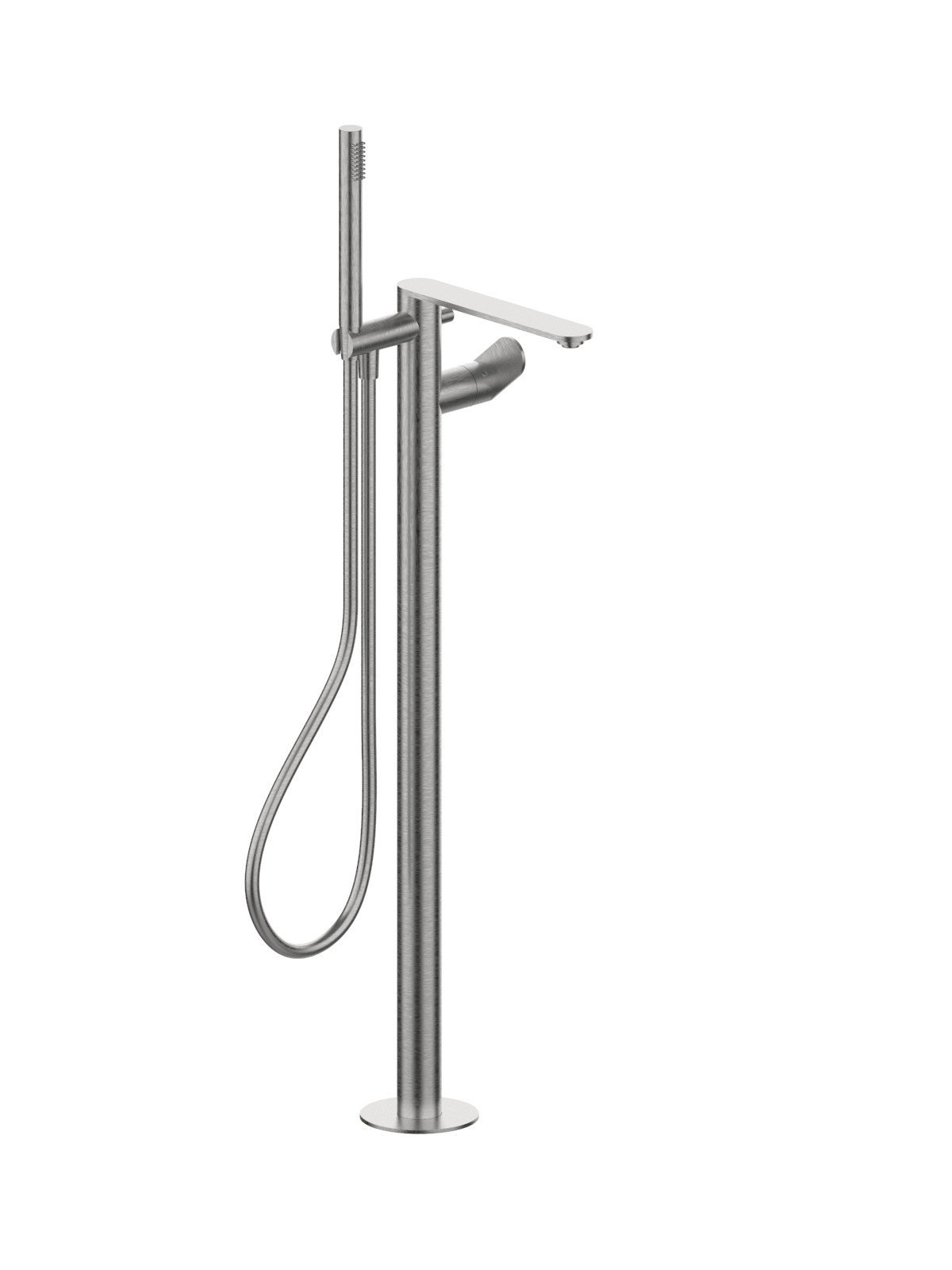 External visible components free standing bath mixer