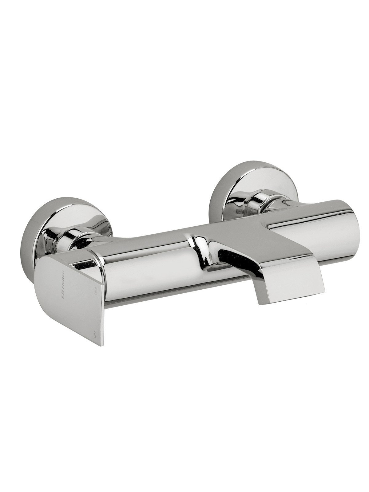 External single-lever bath mixer with duplex shower