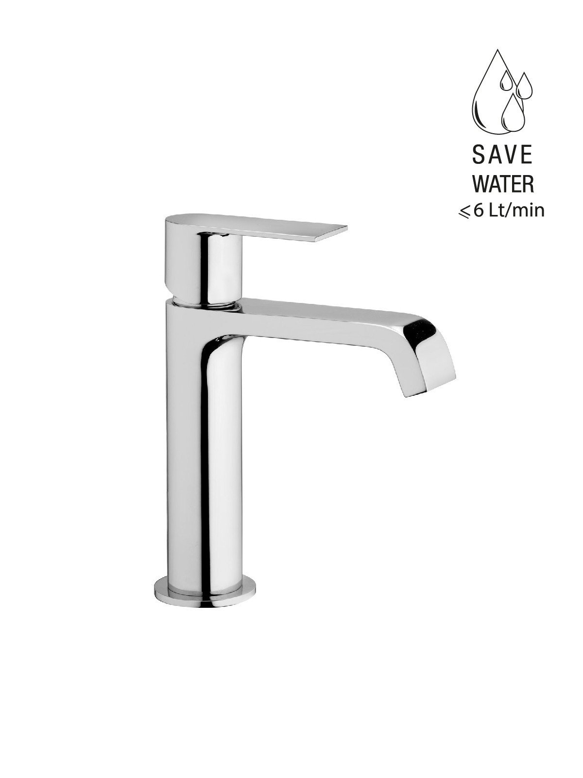 Single-lever washbasin mixer without pop-up waste