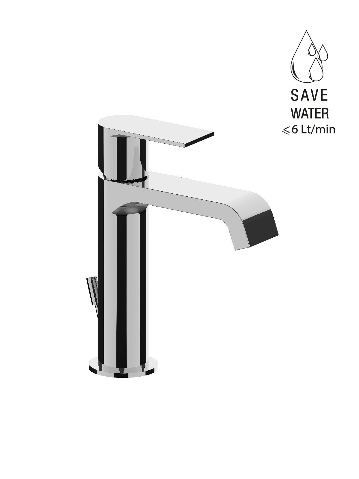 Single-lever washbasin mixer with pop-up waste