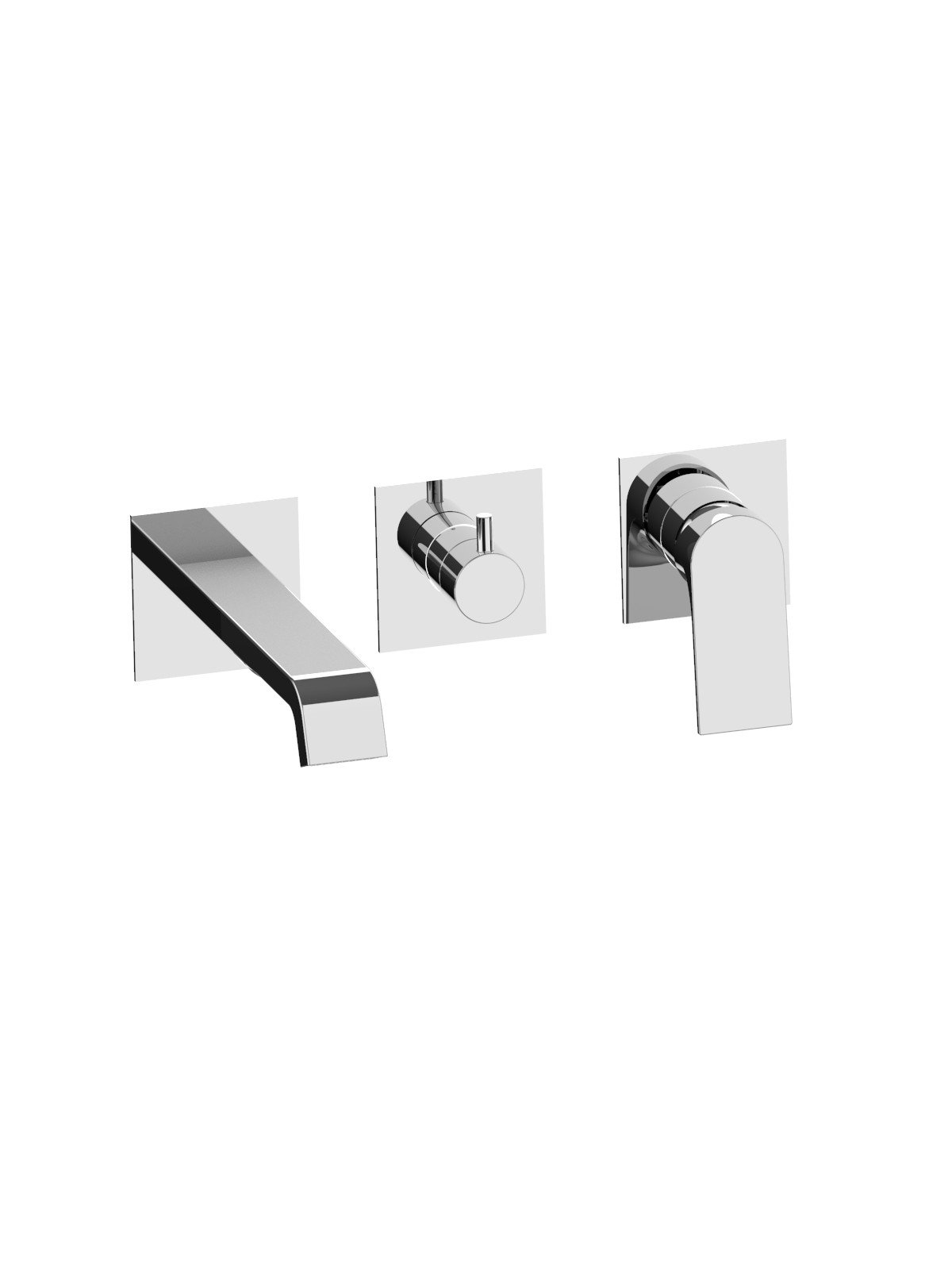 External set for built-in bath mixer with 3-way ceramic discs di