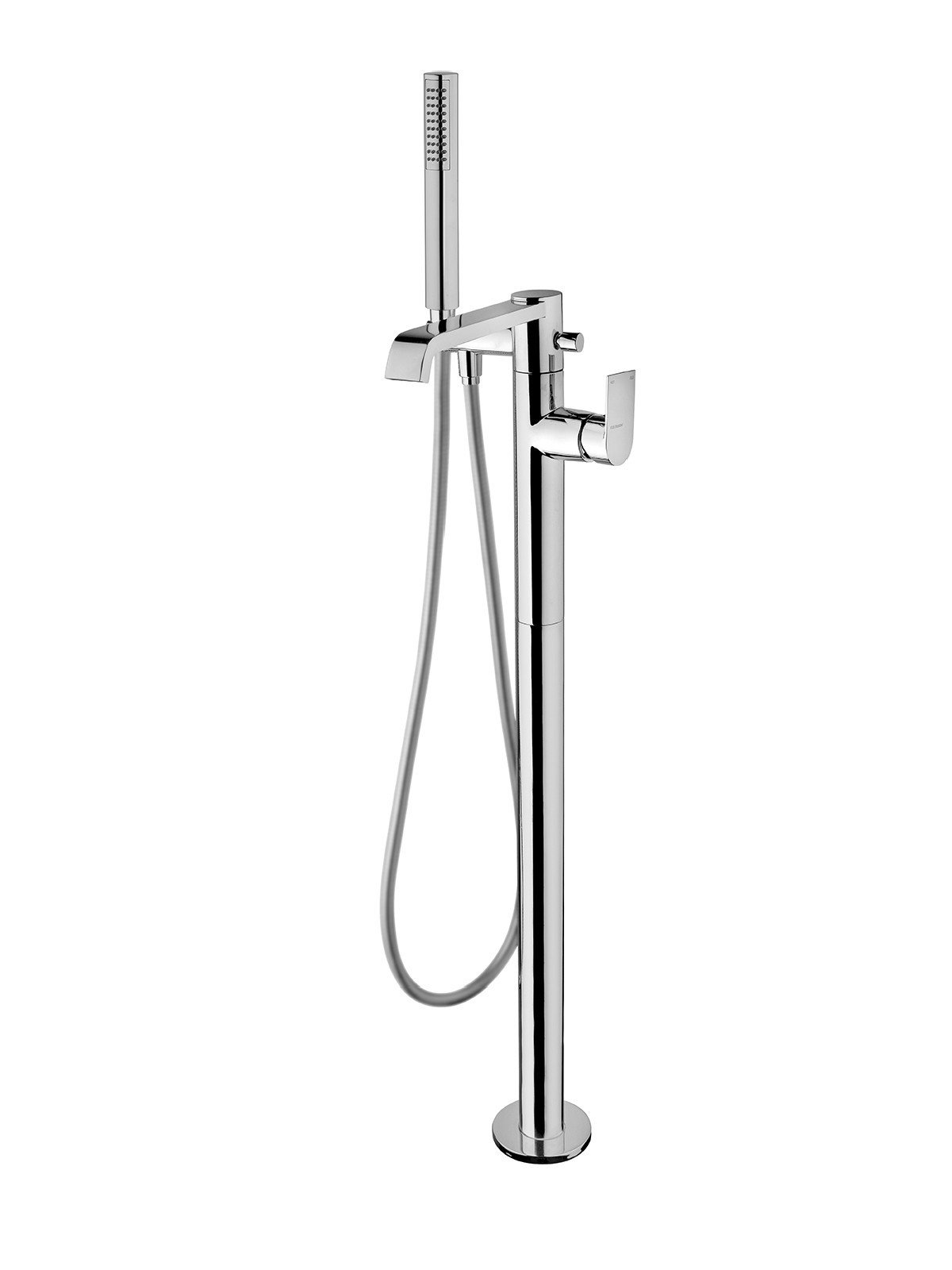 External visible components free standing bath mixer