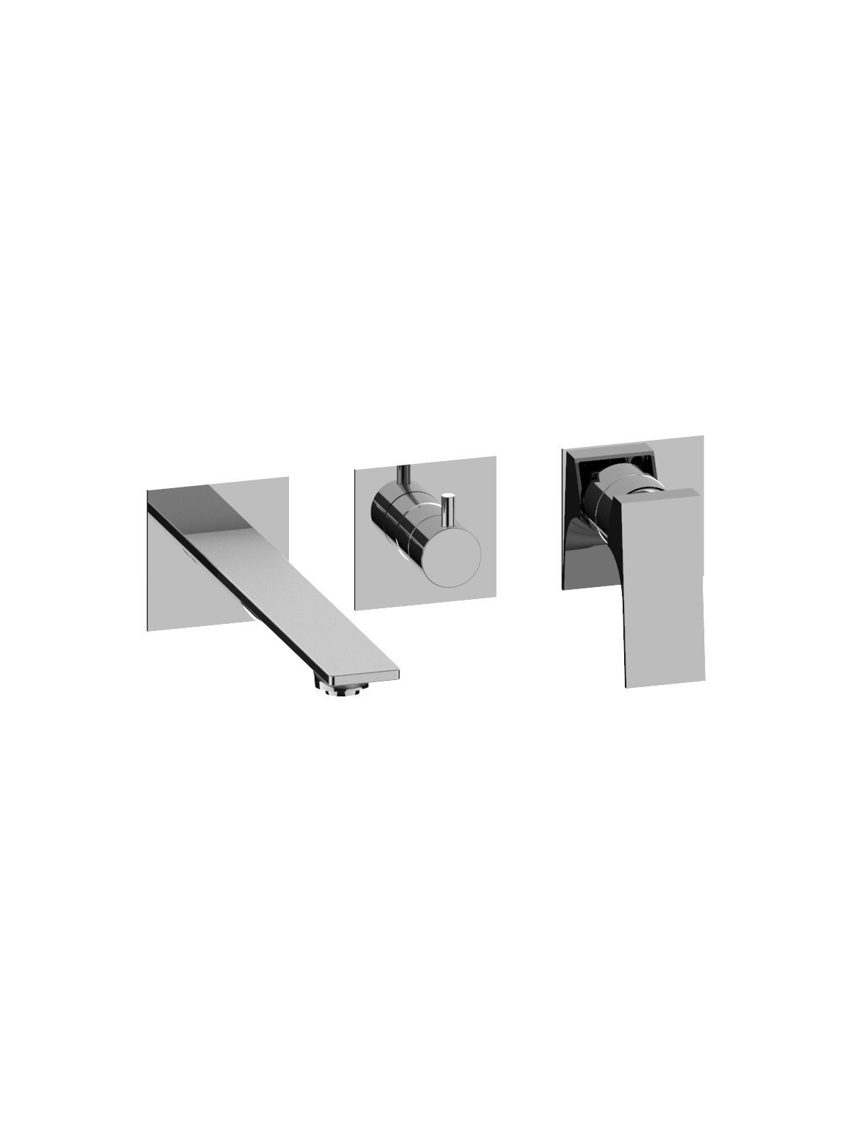 External set for built-in bath mixer with 3-way ceramic discs di