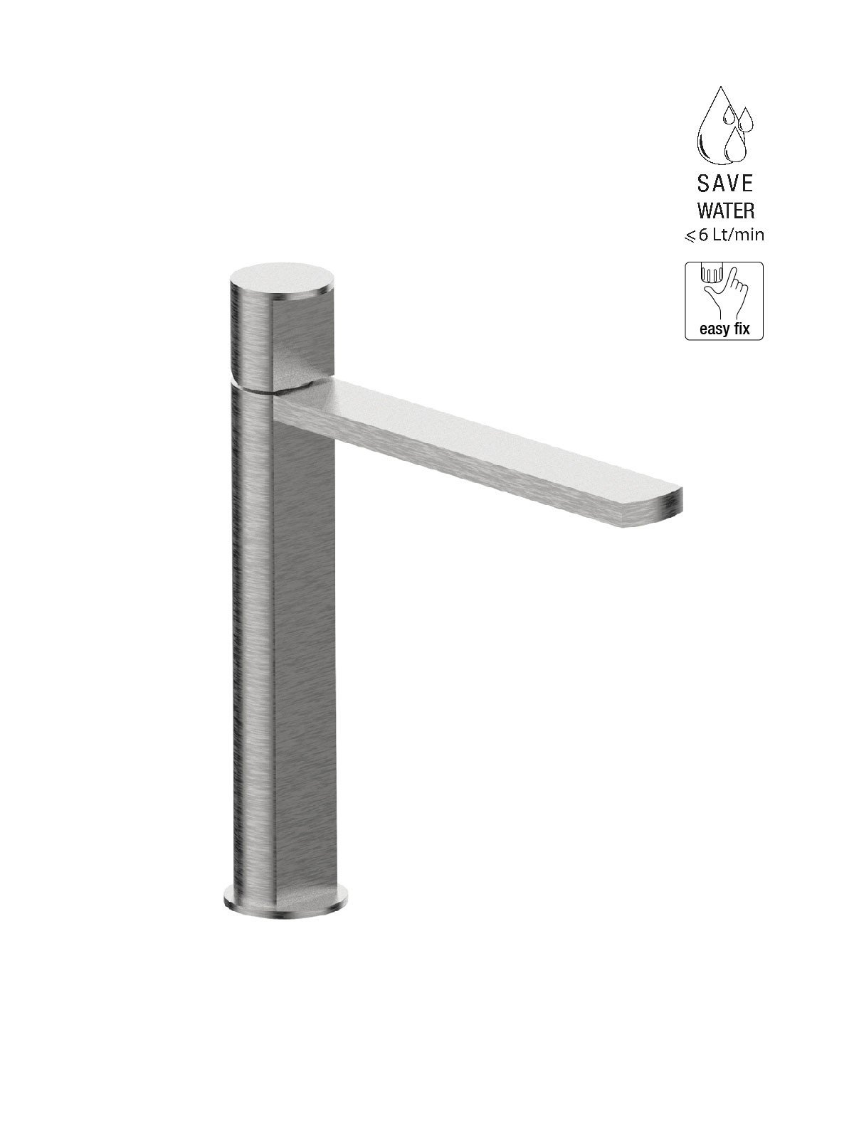 Medium version single-lever washbasin mixer without waste