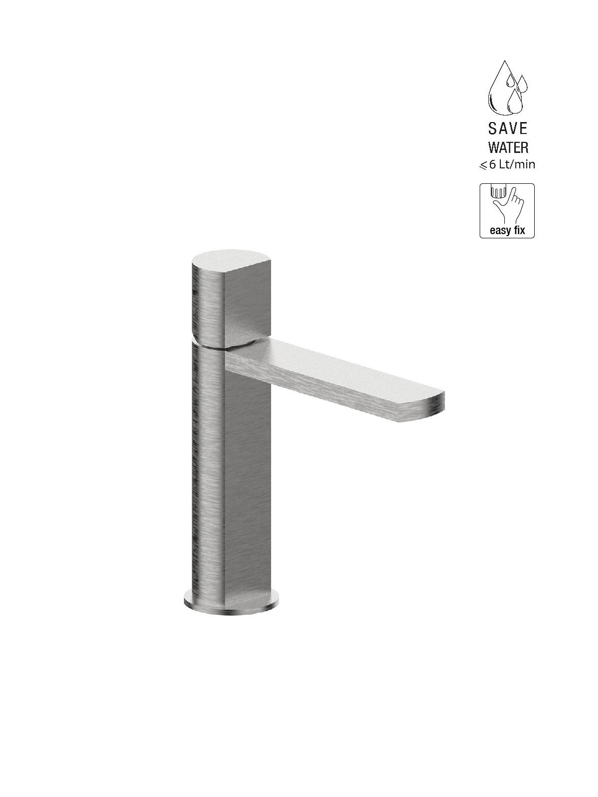 Single-lever washbasin mixer without pop-up waste