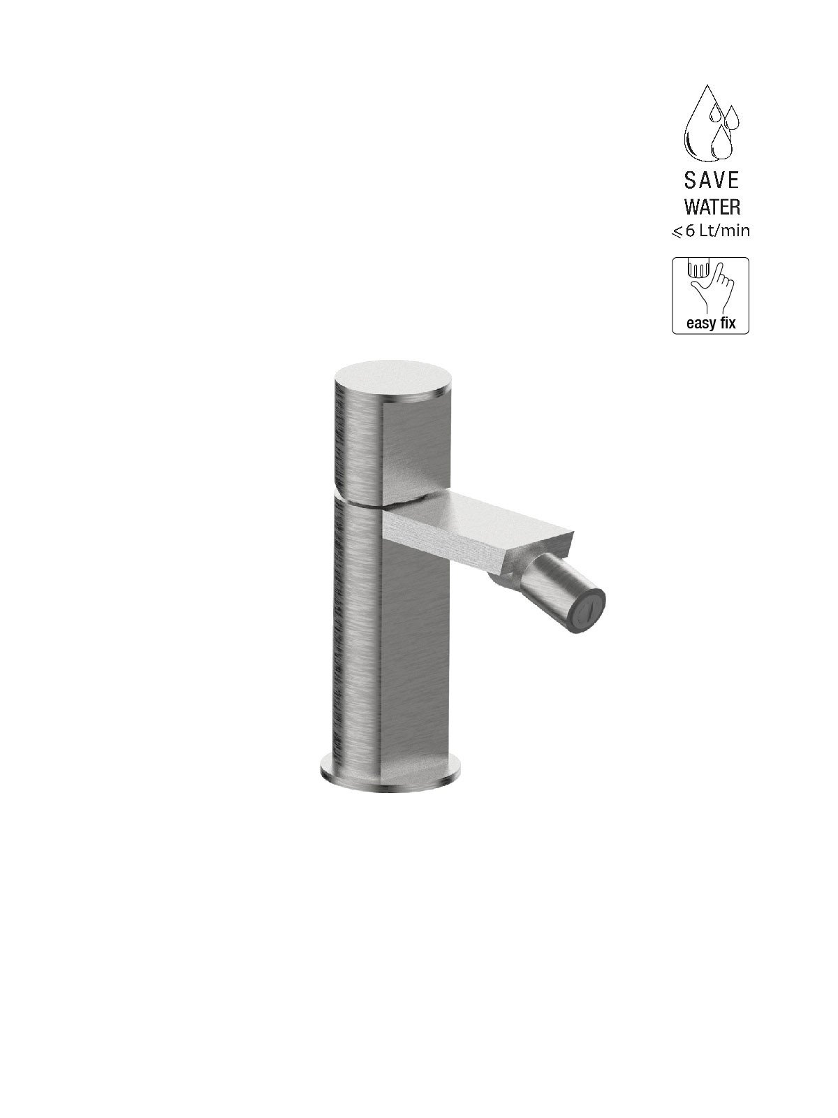Single-lever bidet mixer without pop-up waste