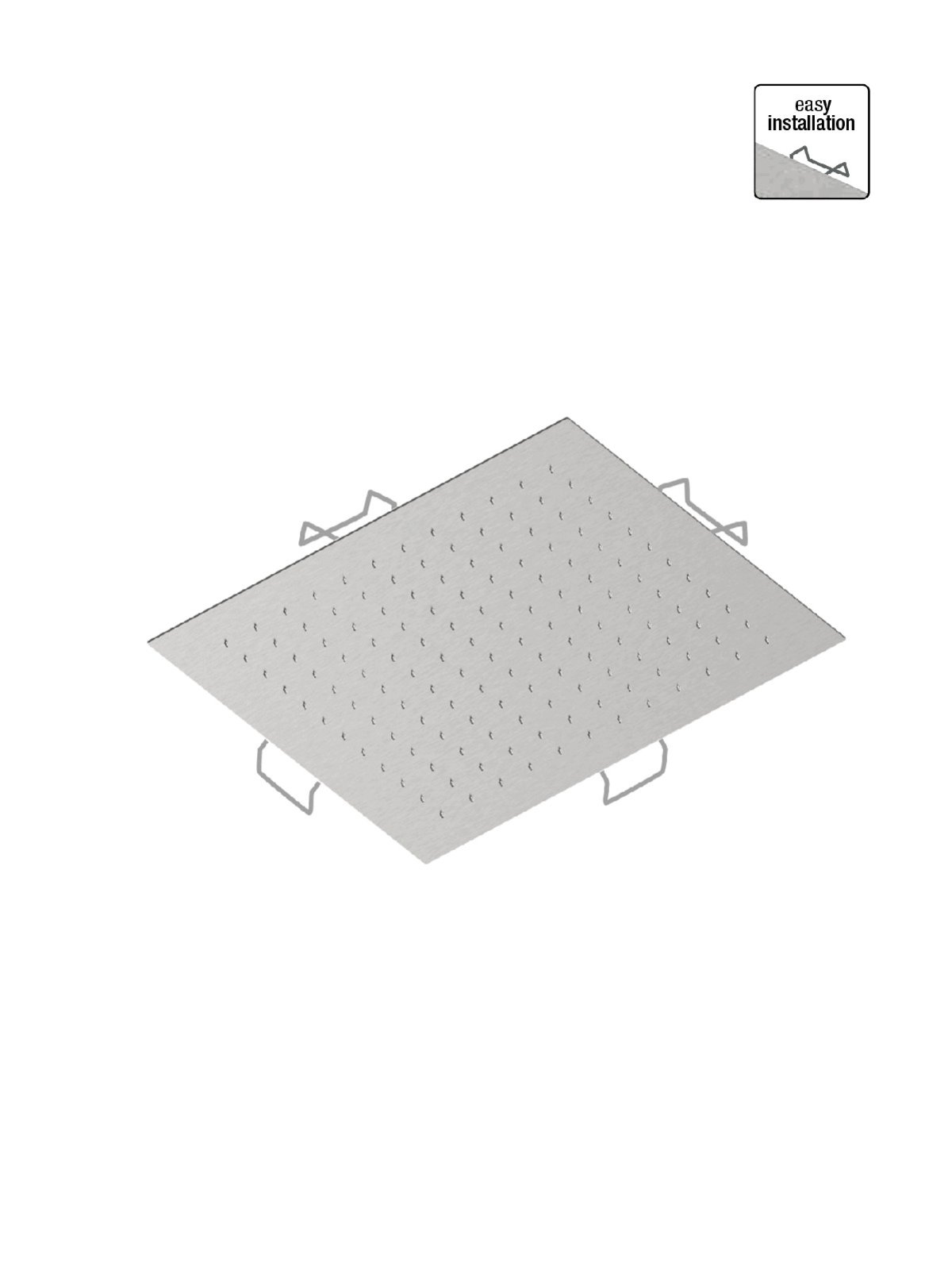 34x34 cm stainless steel anticalcareous ceiling mounted shower