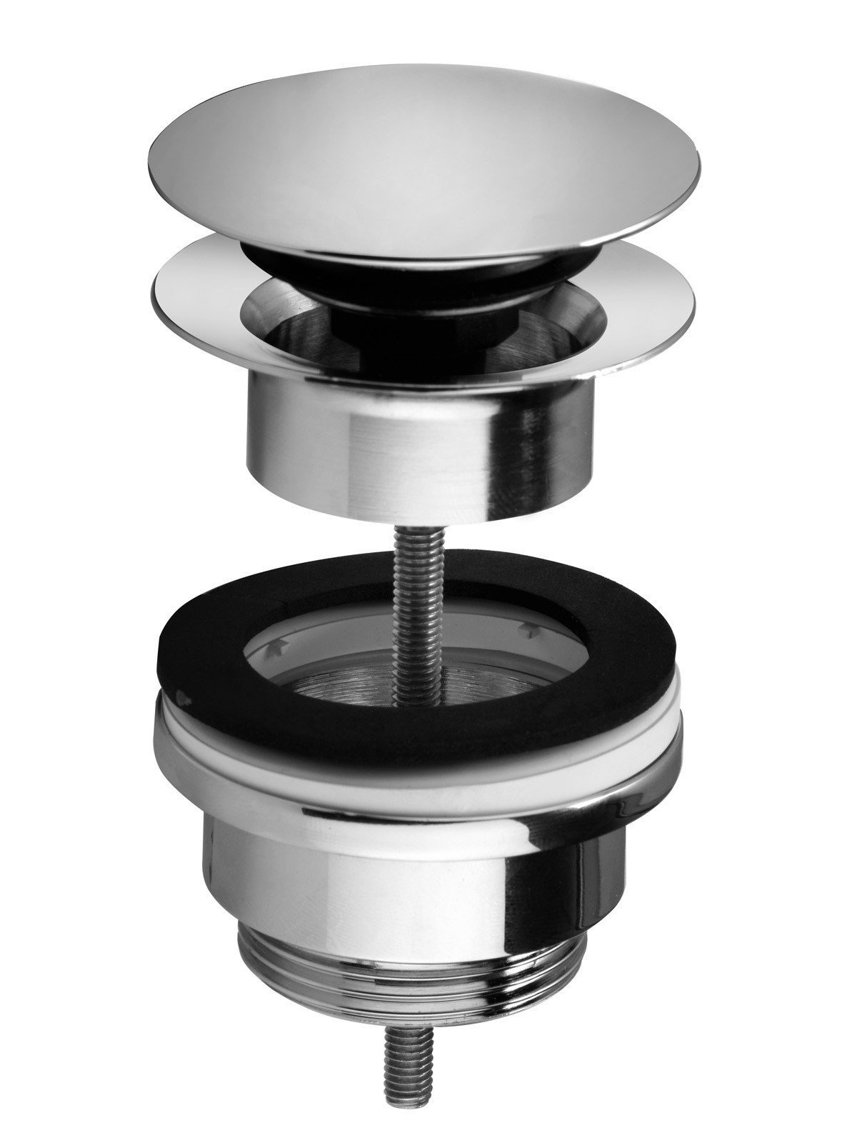 Universal push drain with adjustable height 10-75mm