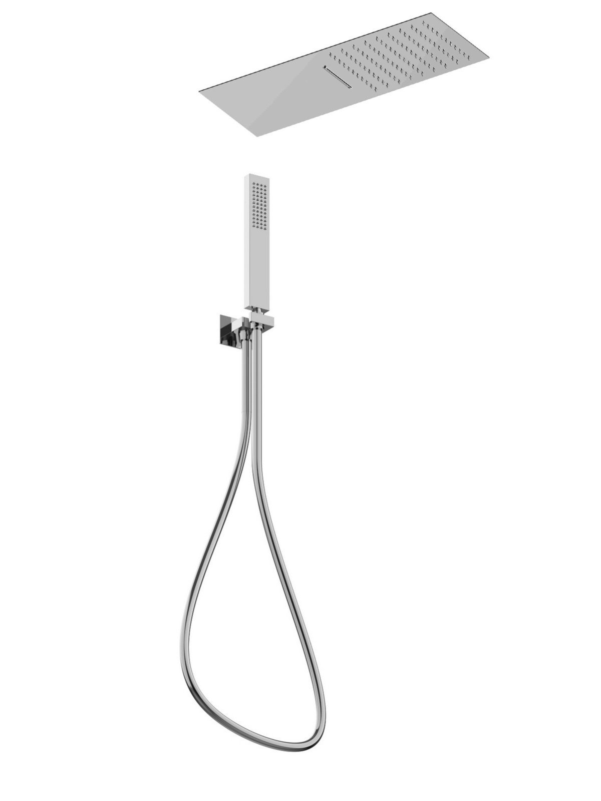 Built-in brass duplex shower set