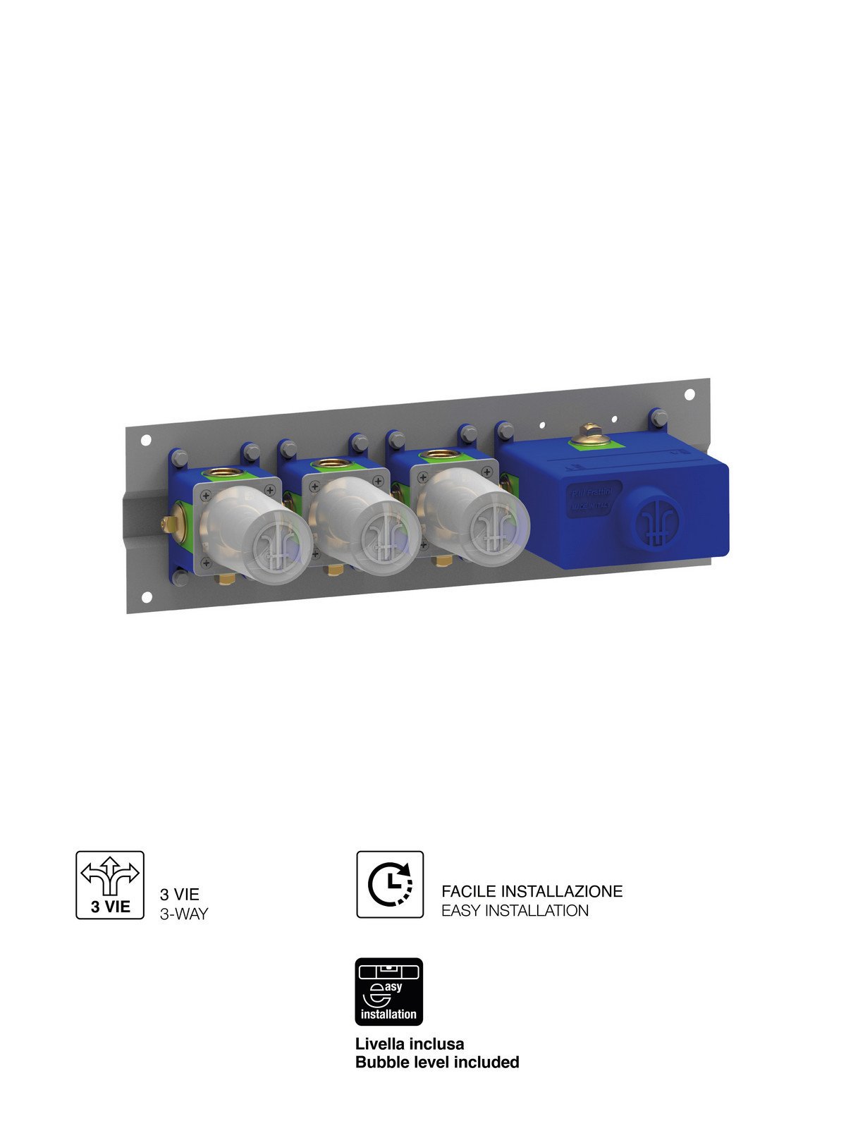 3-Way mechanical built-in box push button body with progressive