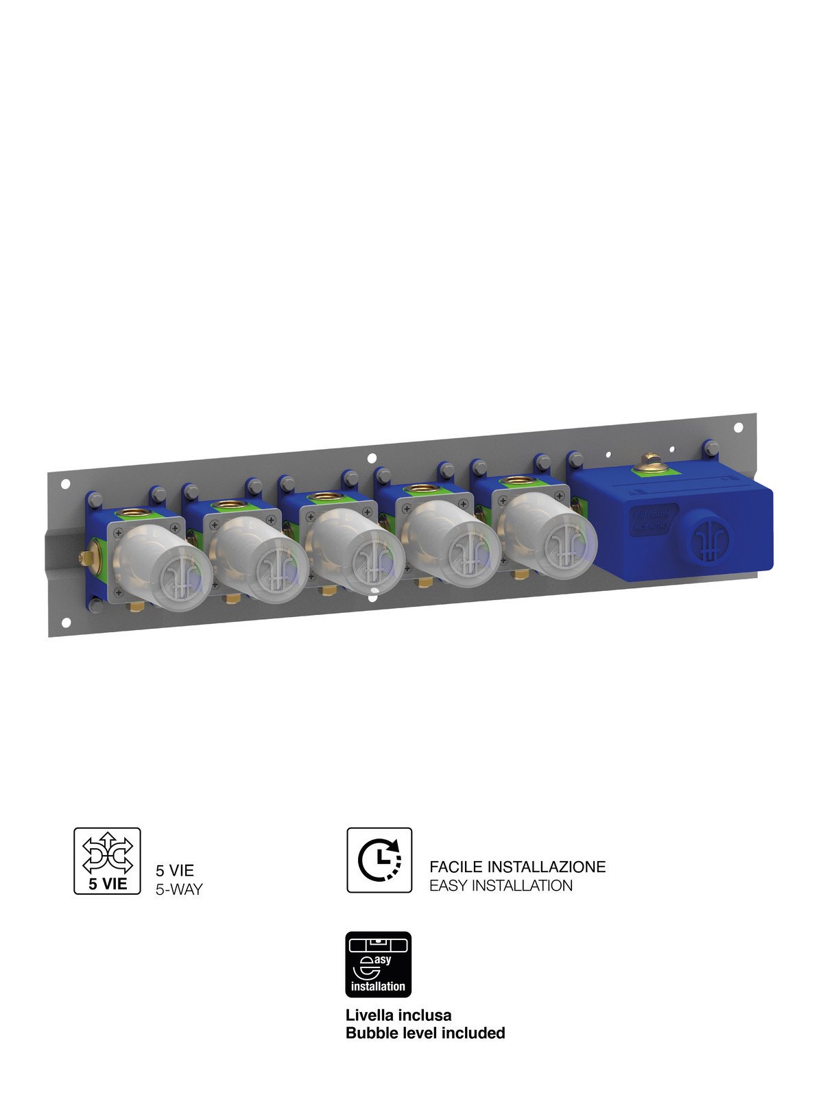 5-Way mechanical built-in box push button body with progressive