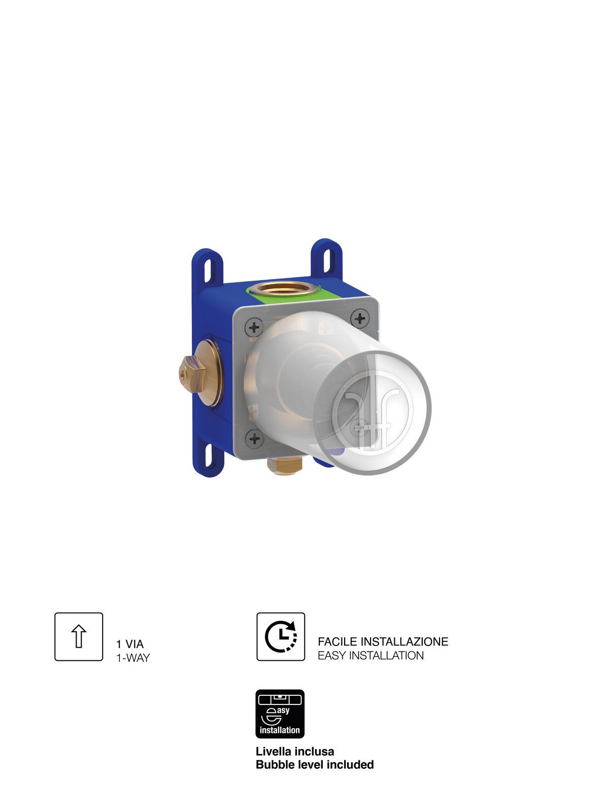 Universal built-in box bath/shower mixer, Ø35 cartridge